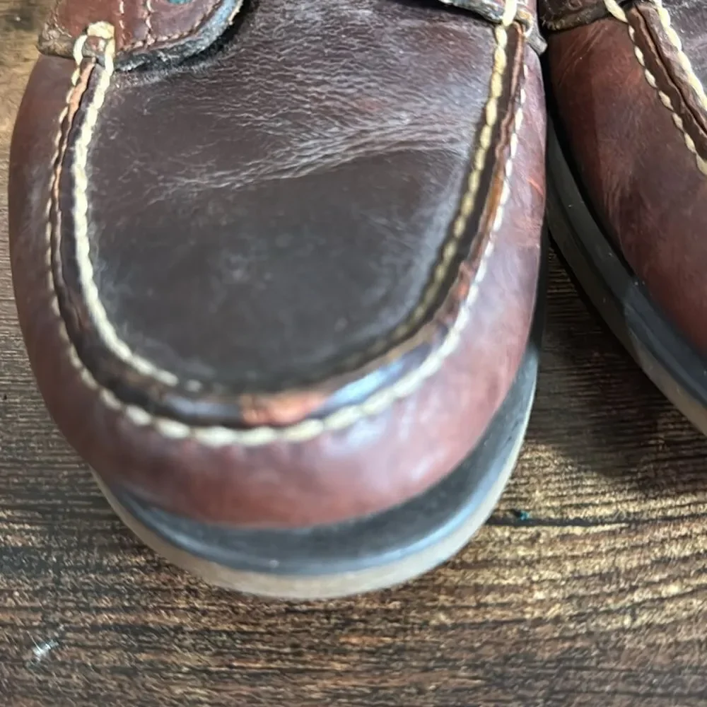 Timberland dark brown boat shoes size 9w/7m